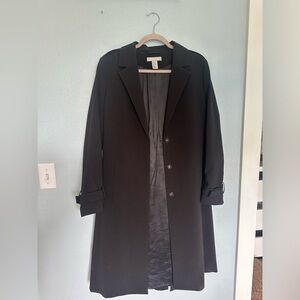 Black Heavy Blazer Overcoat w Tie Belt